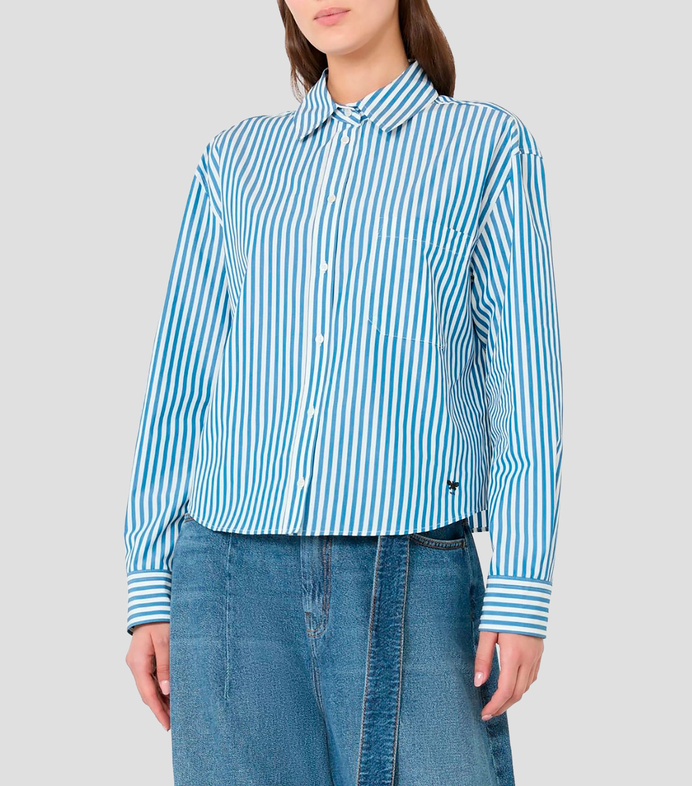 Camisa con rayas manga larga Mujer
